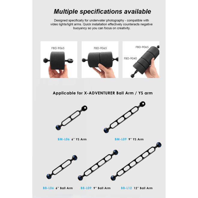 FBD-9040 High-density buoyancy block Floats for Metal Arms - buoyancy 195g